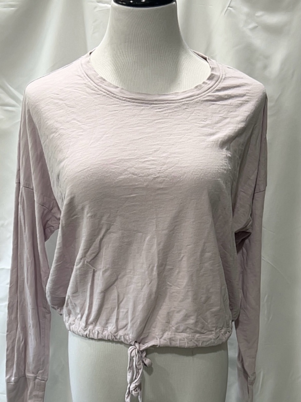 Madewell MWL Long Sleeve Drawstring Crop Top Purple Lavender Size Medium M Basic